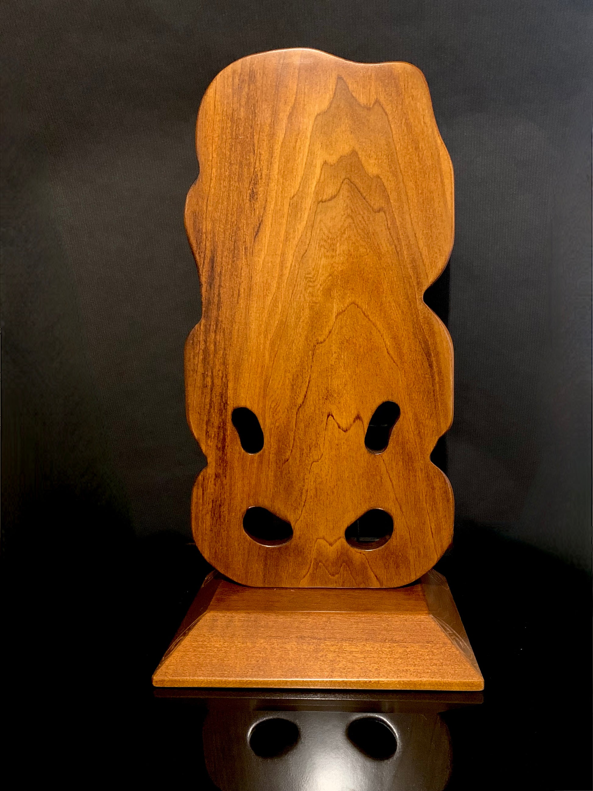 back view of tiki on stand by Wood Masters available from Silver Fern Gallery