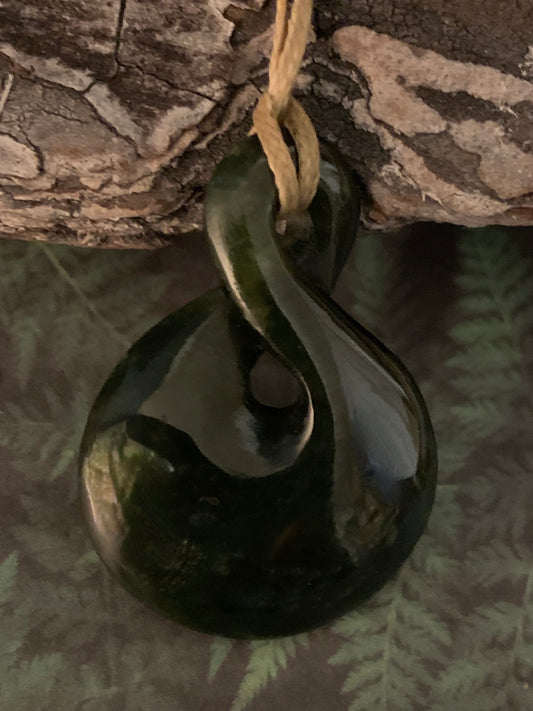 pikorua twist 35mm from New Zealand pounamu available for purchase from Silver Fern Gallery