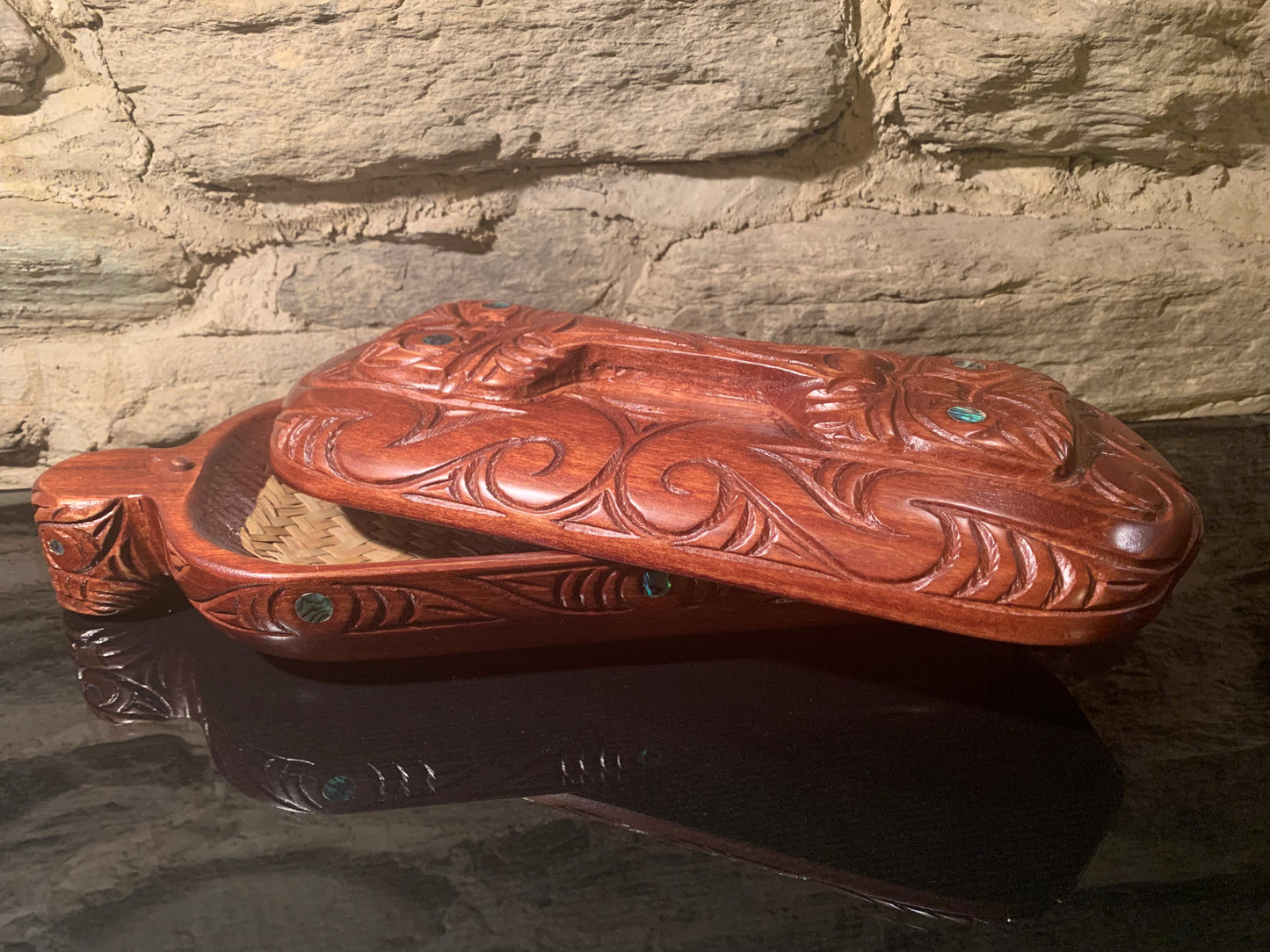 Maori wakahuia jewellery treasure box carved in New Zealand and available from Silver Fern Gallery