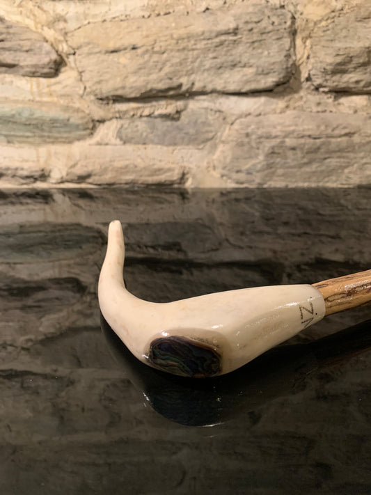 Hand Crafted Walking Stick - Deer Antler and Lancewood with Paua - by John Guise