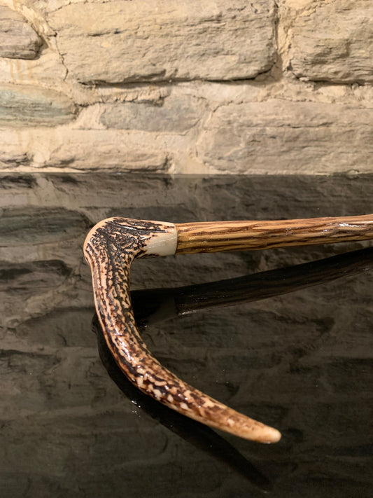 Hand Crafted Walking Stick - Deer Antler and Lancewood - by John Guise