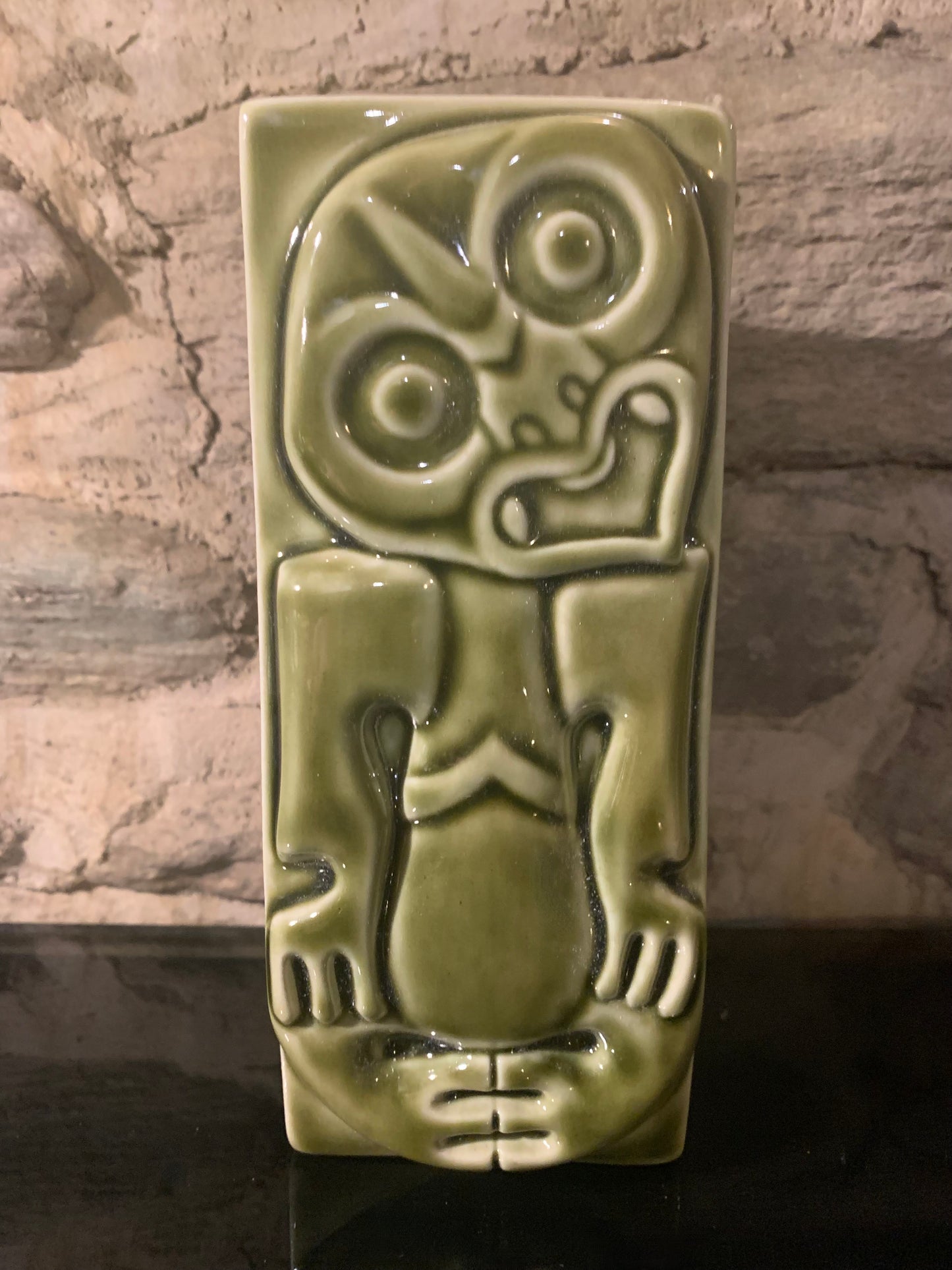 Ceramic Wall Art Tile - Tiki design (oblong) - by Bob Steiner