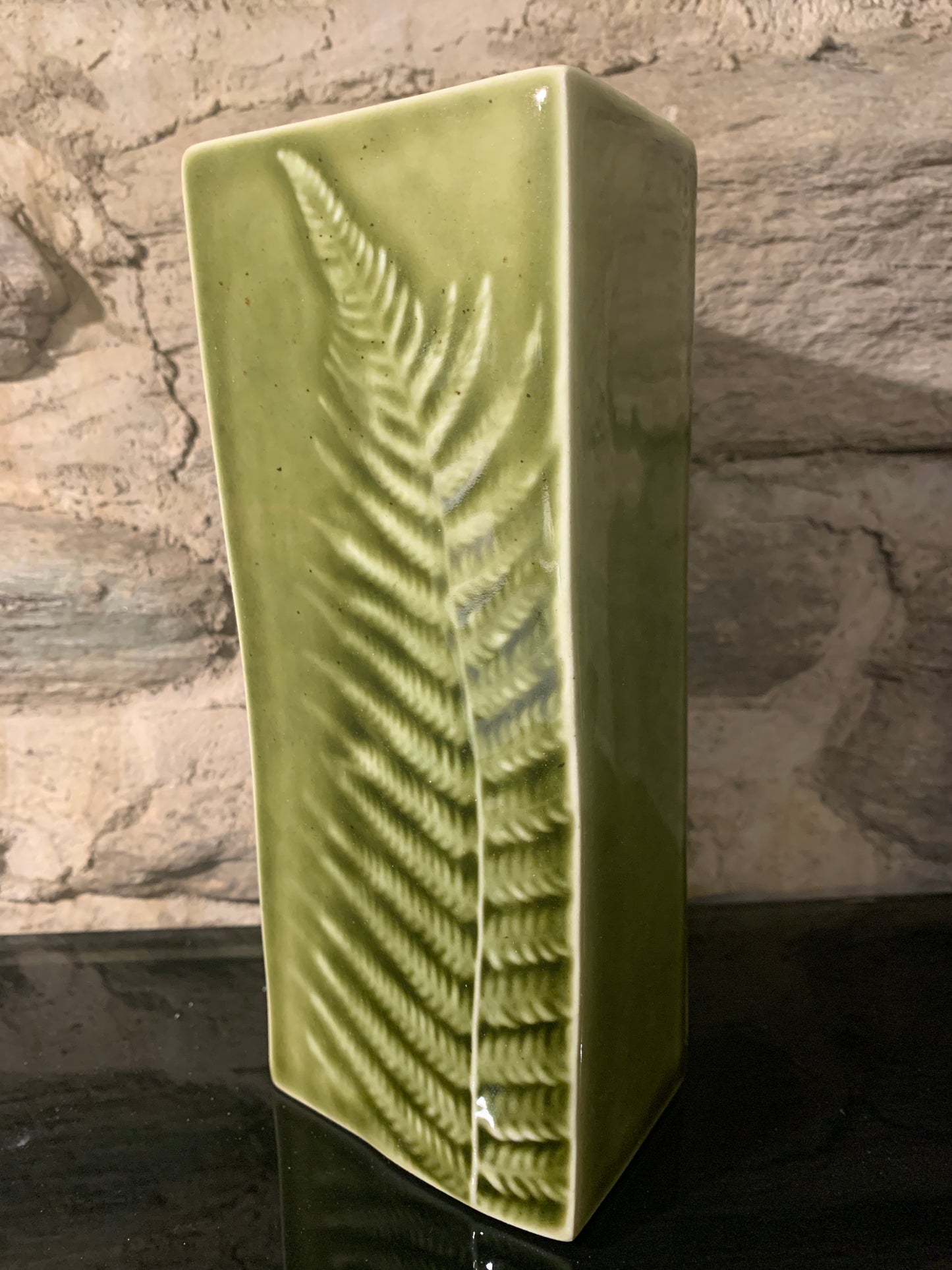 Ceramic Wall Art Tile - Fern design (left) - by Bob Steiner