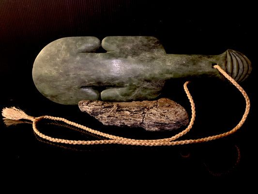 Hand Carved Pounamu Taonga Kotiate - by Alex Sands