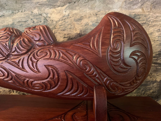 Carved Wahaika on base - large - by Wood Masters