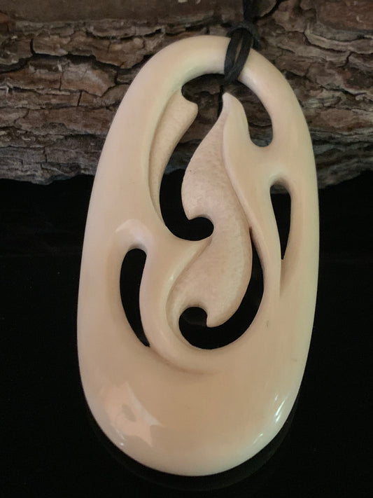 Bone Freeform Pendant - by Norman Clark No11