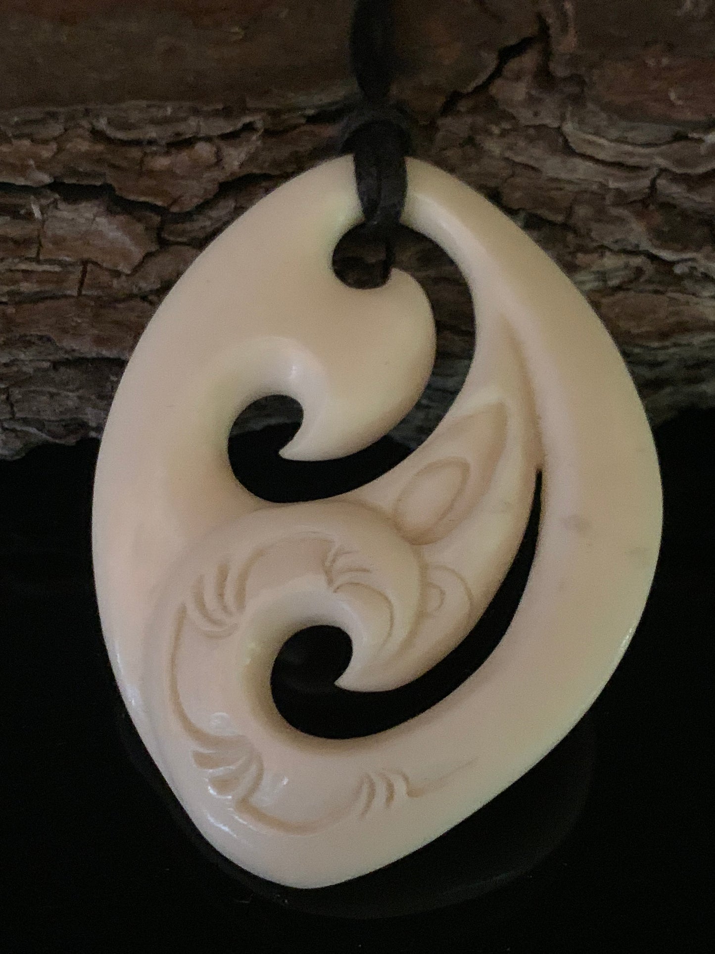 Bone Freeform Pendant - by Norman Clark No82