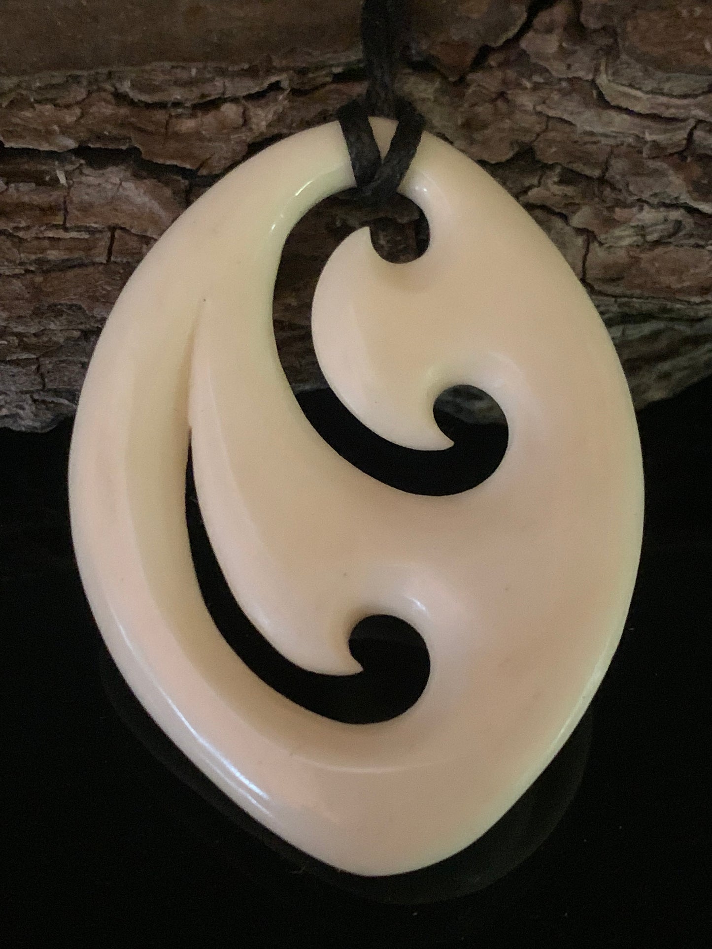 Bone Freeform Pendant - by Norman Clark No82