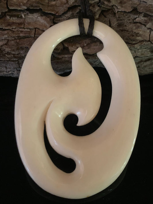 Bone Freeform Pendant - by Norman Clark No97