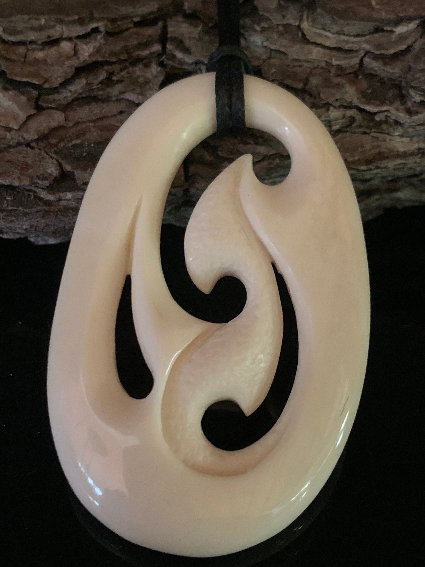 Bone Freeform Pendant - by Norman Clark No98