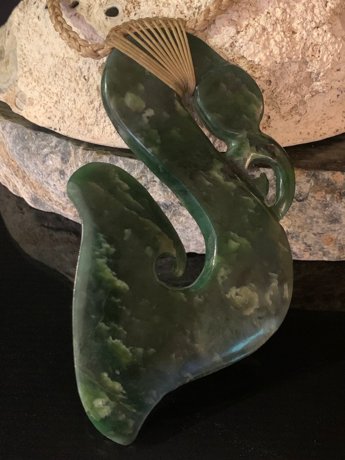 Pounamu Hei Matau Manaia Pendant - by Alex Sands