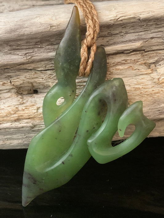 Pounamu Manaia Adornment 80mm by Deane Moreton