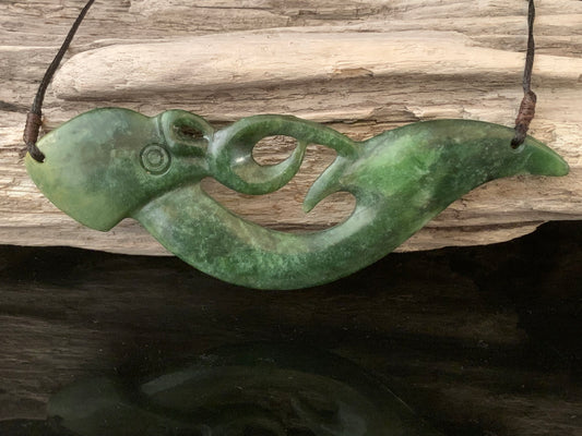 Pounamu Manaia Breast Plate 120mm by Deane Moreton