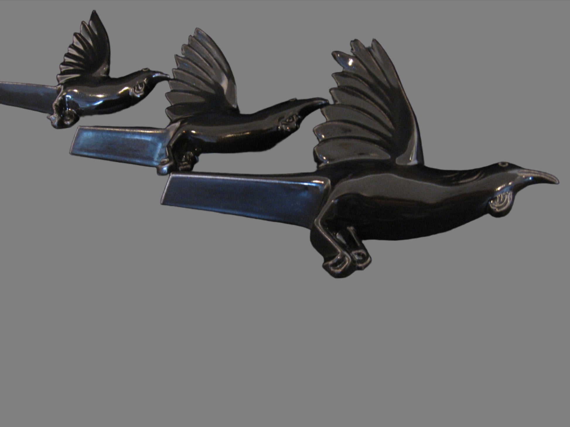 Ceramic Tui In Flight (Set/3) by Bob Steiner